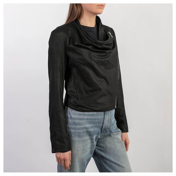 Helmut Lang Lambskin Leather Moto jacket Medium Black - Picture 1 of 15